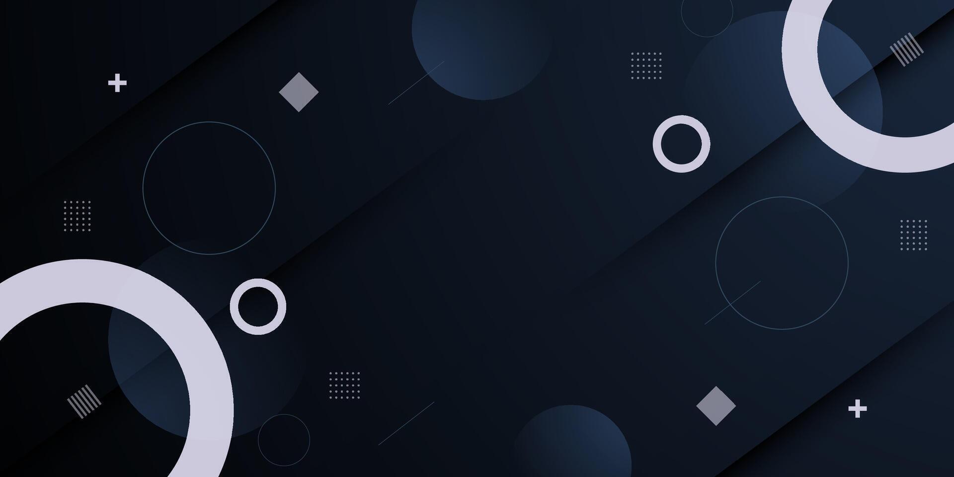 Abstract dark business banner background with simple geometric shapes pattern. Trendy concept background. vector