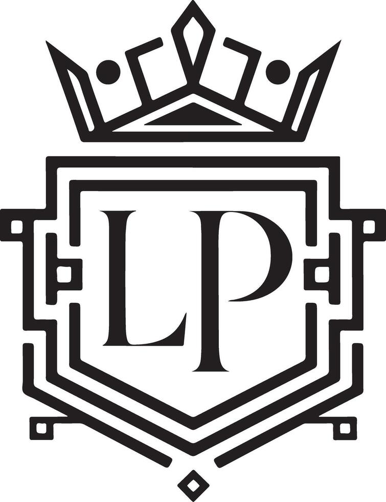 A contemporary logo design with the letters L and P vector