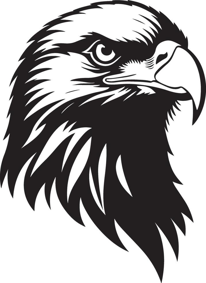 Eagle head silhouette art illustration vector