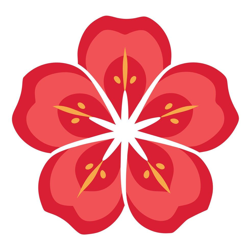 Tropical Floral Hibiscus Art vector
