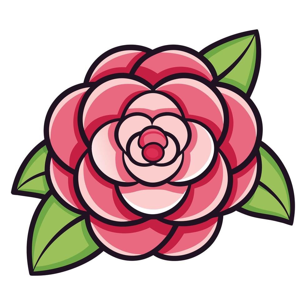 Aesthetic Camellia Flower Icon vector