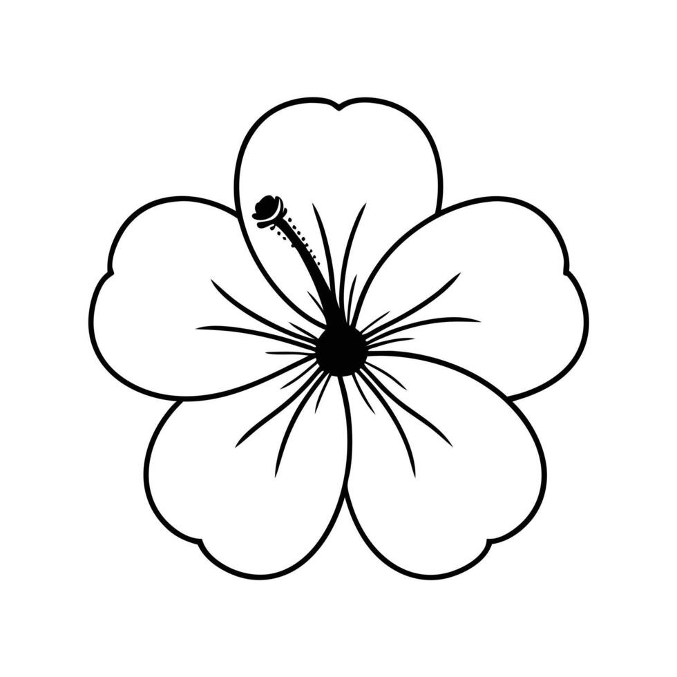 Natural Hibiscus Silhouette vector