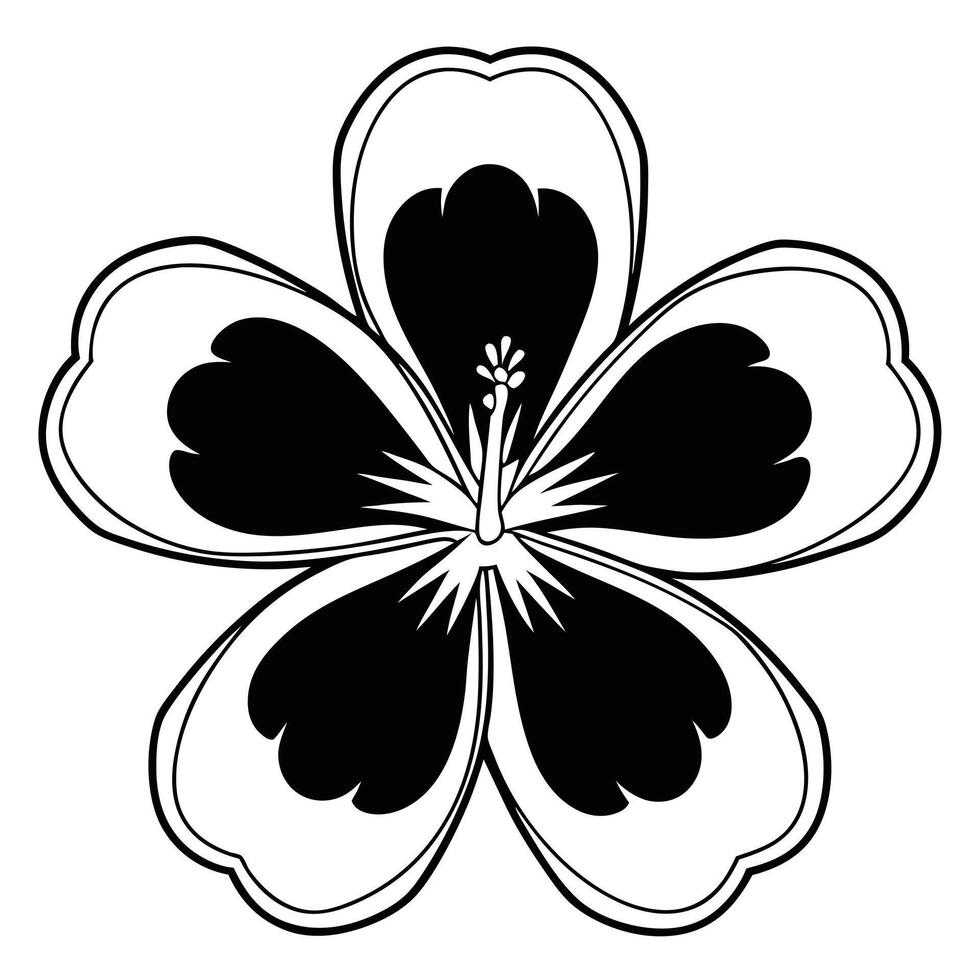 Iconic Hibiscus Flower Badge vector