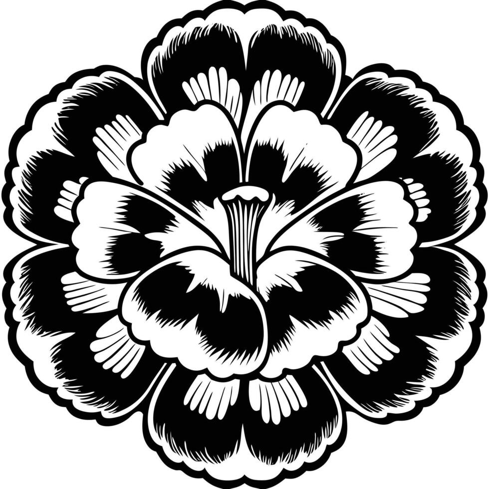 Frilly Carnation Badge vector