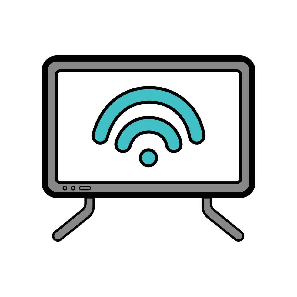 Illustration of Television with WiFi Signal vector