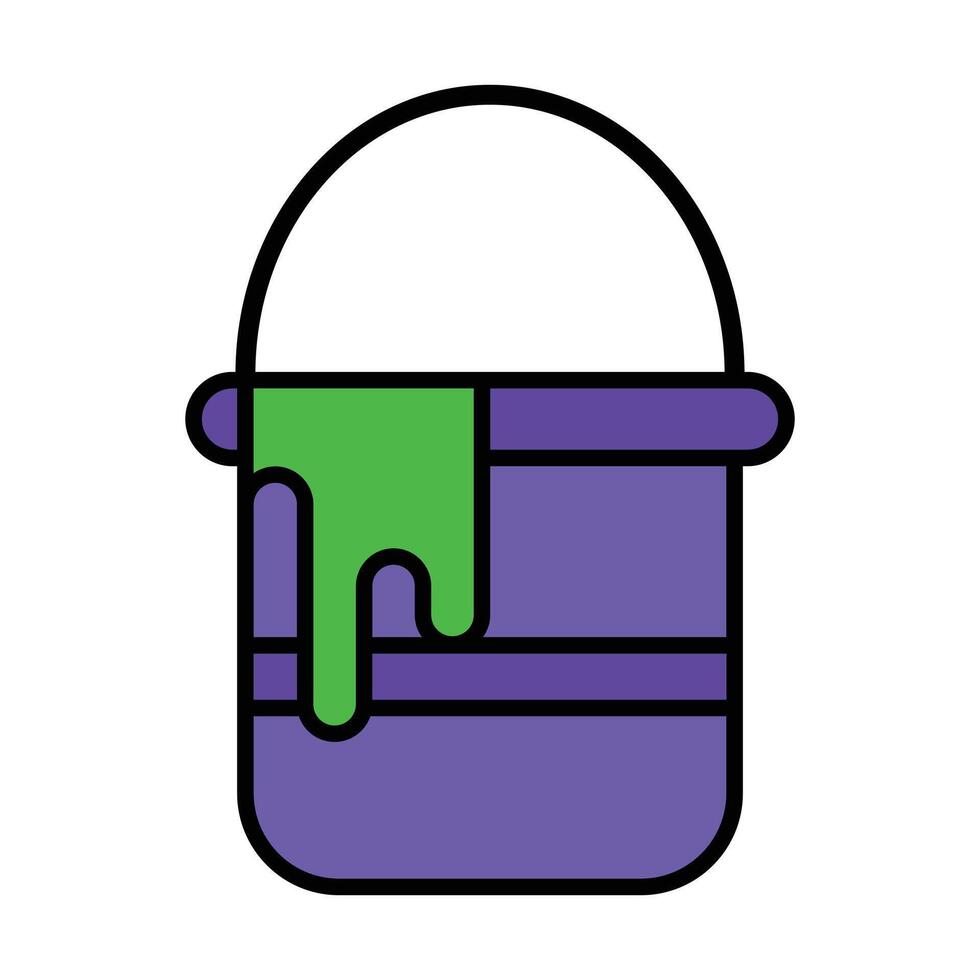 Illustration of a Paint Bucket with Dripping Green Paint vector