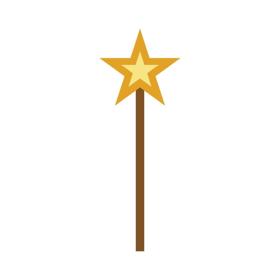 Cartoon Magic Wand with Star vector