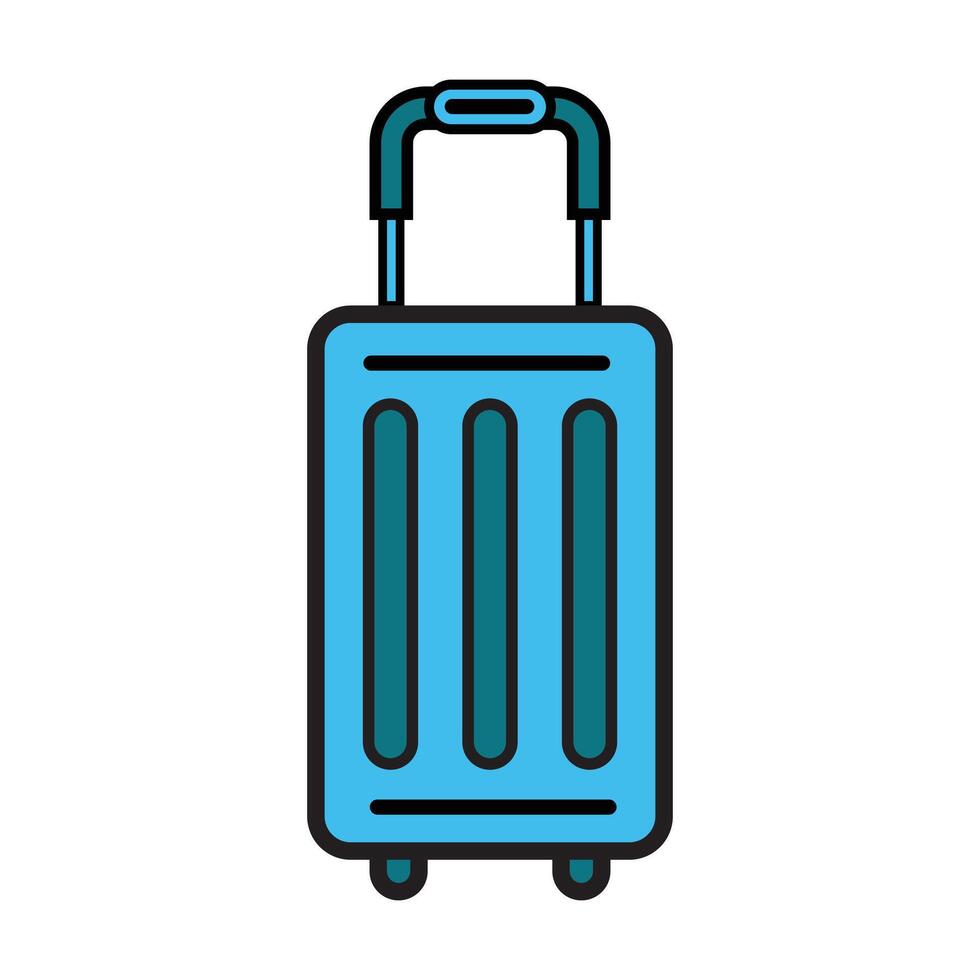 Stylized Blue Suitcase Icon vector
