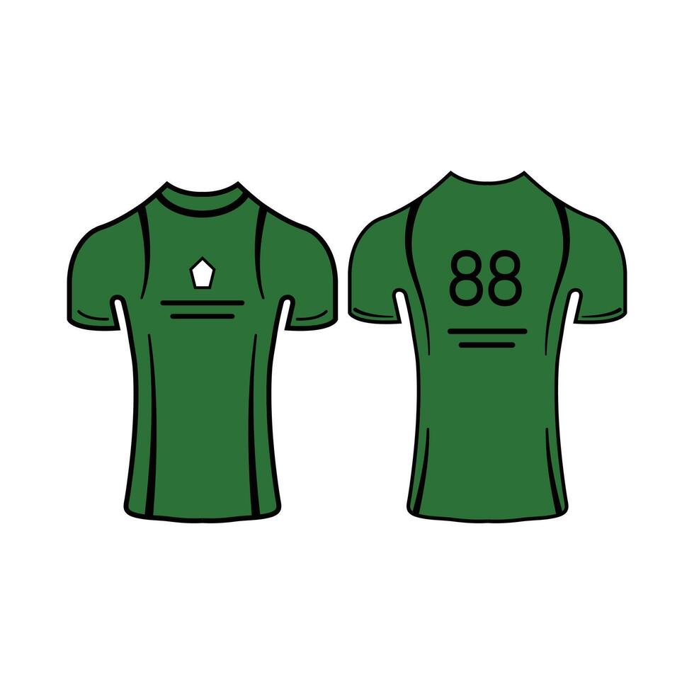 Green Soccer Jersey Front and Back Design vector