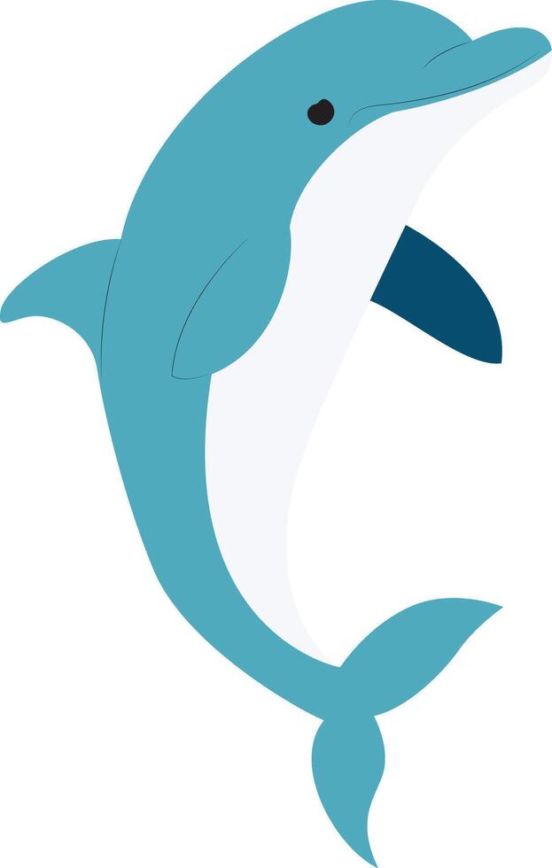 Cartoon Dolphin Leaping Ocean vector