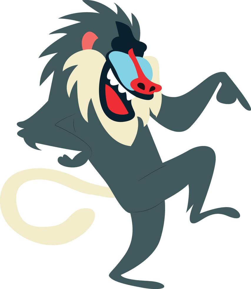 Cartoon Mandrill Dancing Joyfully vector
