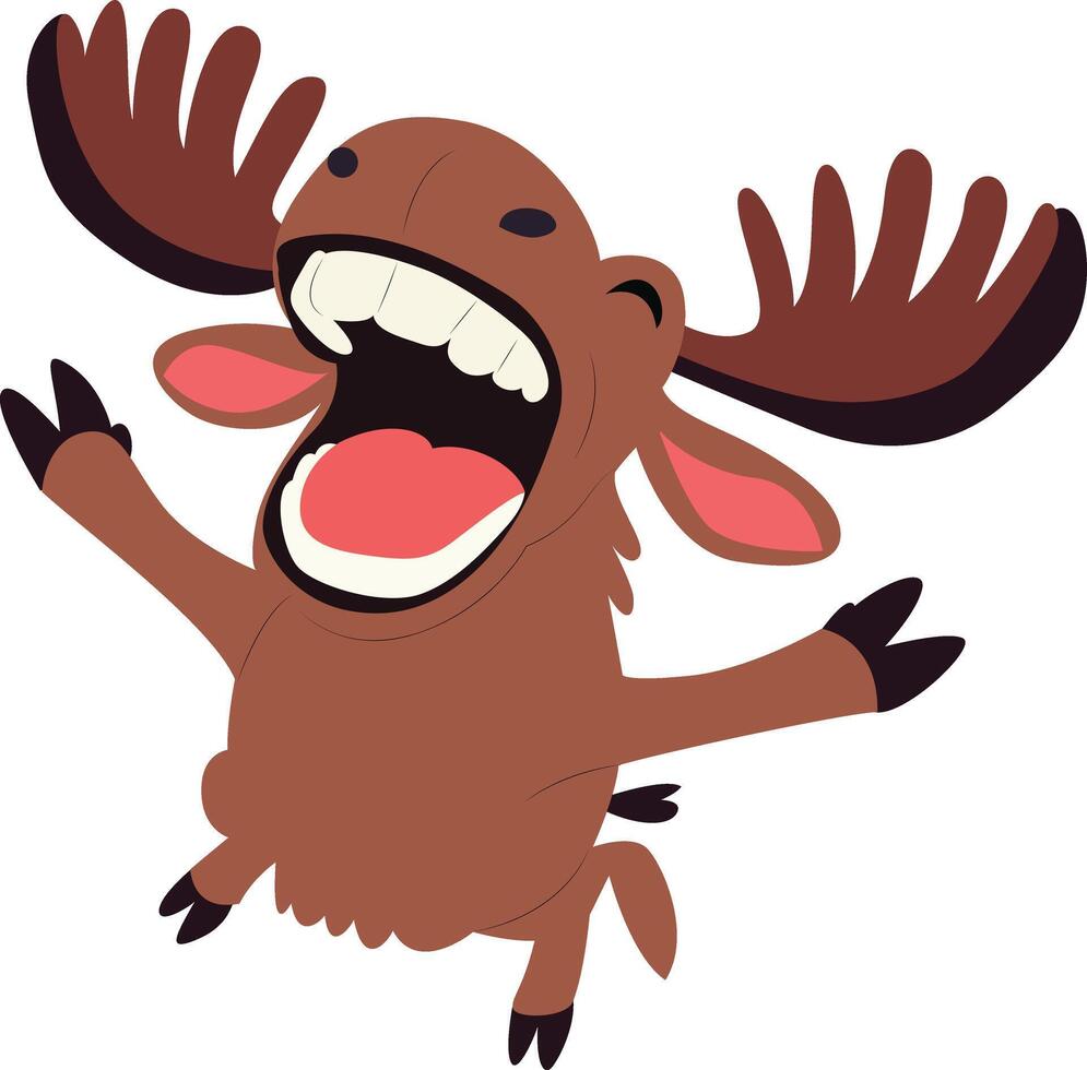 Joyful Cartoon Moose Illustration vector