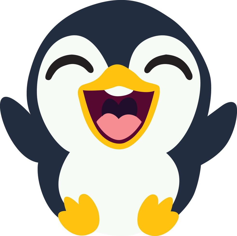 Happy Cartoon Penguin Illustration Image vector