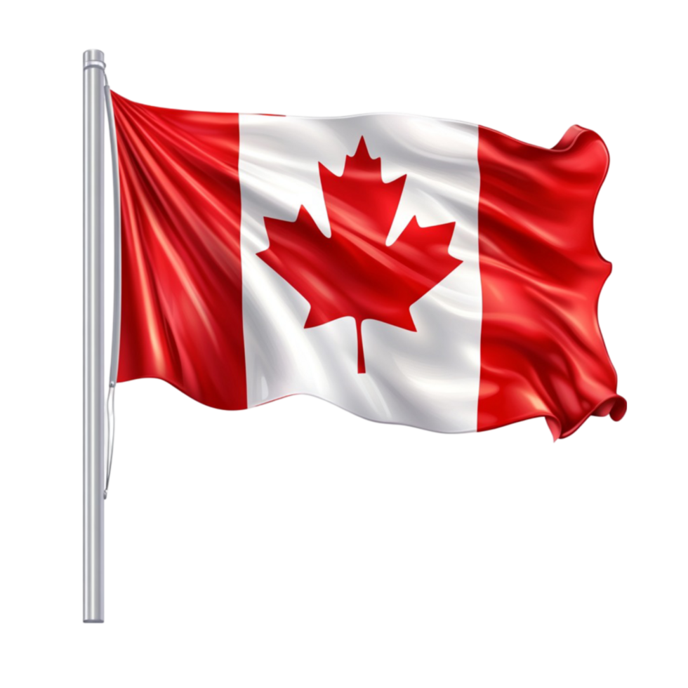 The canadian flag is waving in the wind png