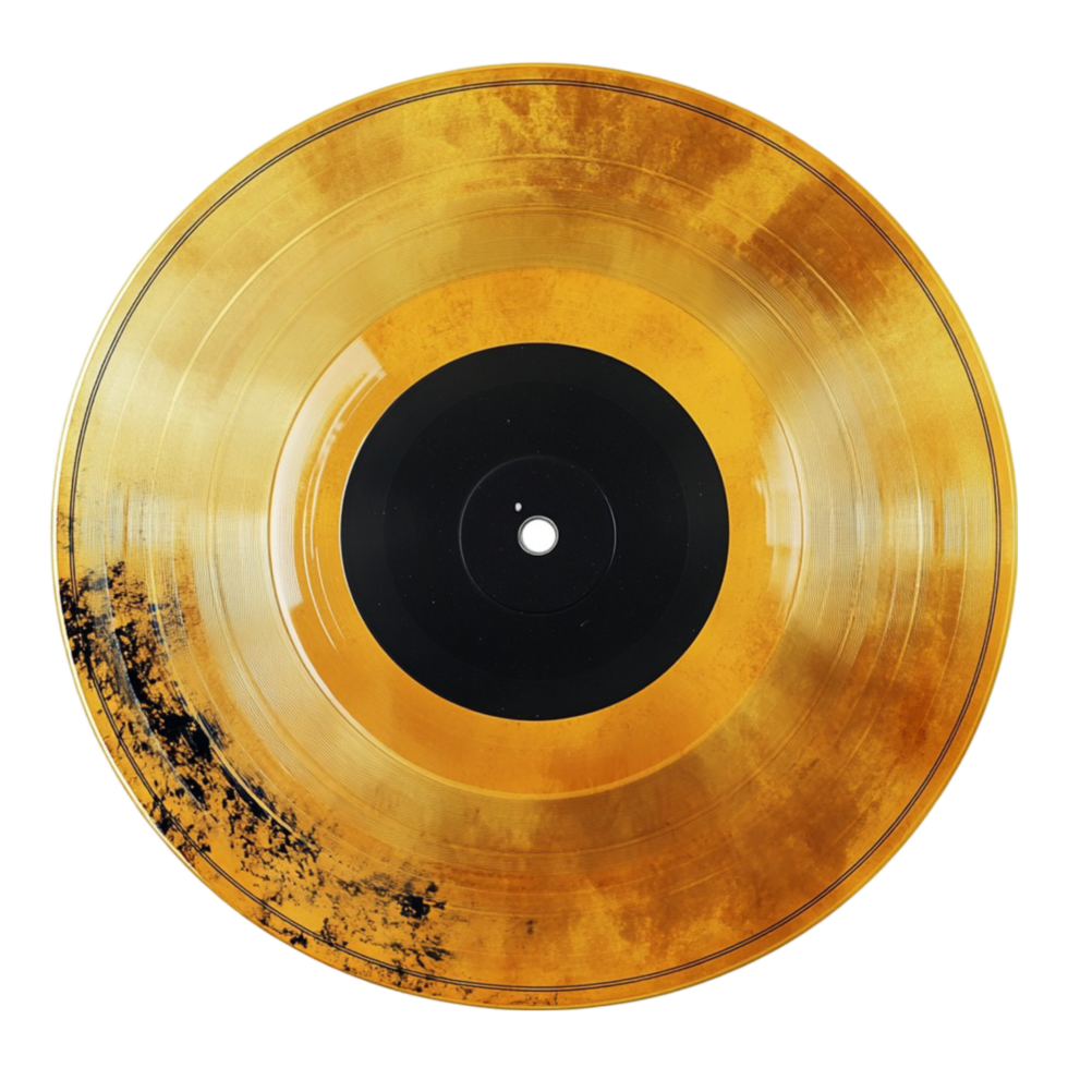 Yellow and Black Vinyl Record png