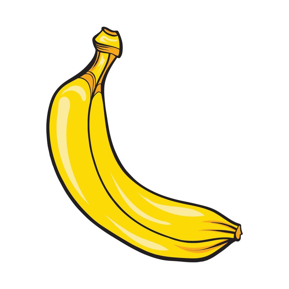 Clean Banana Character Cute and Expressive Cartoon vector