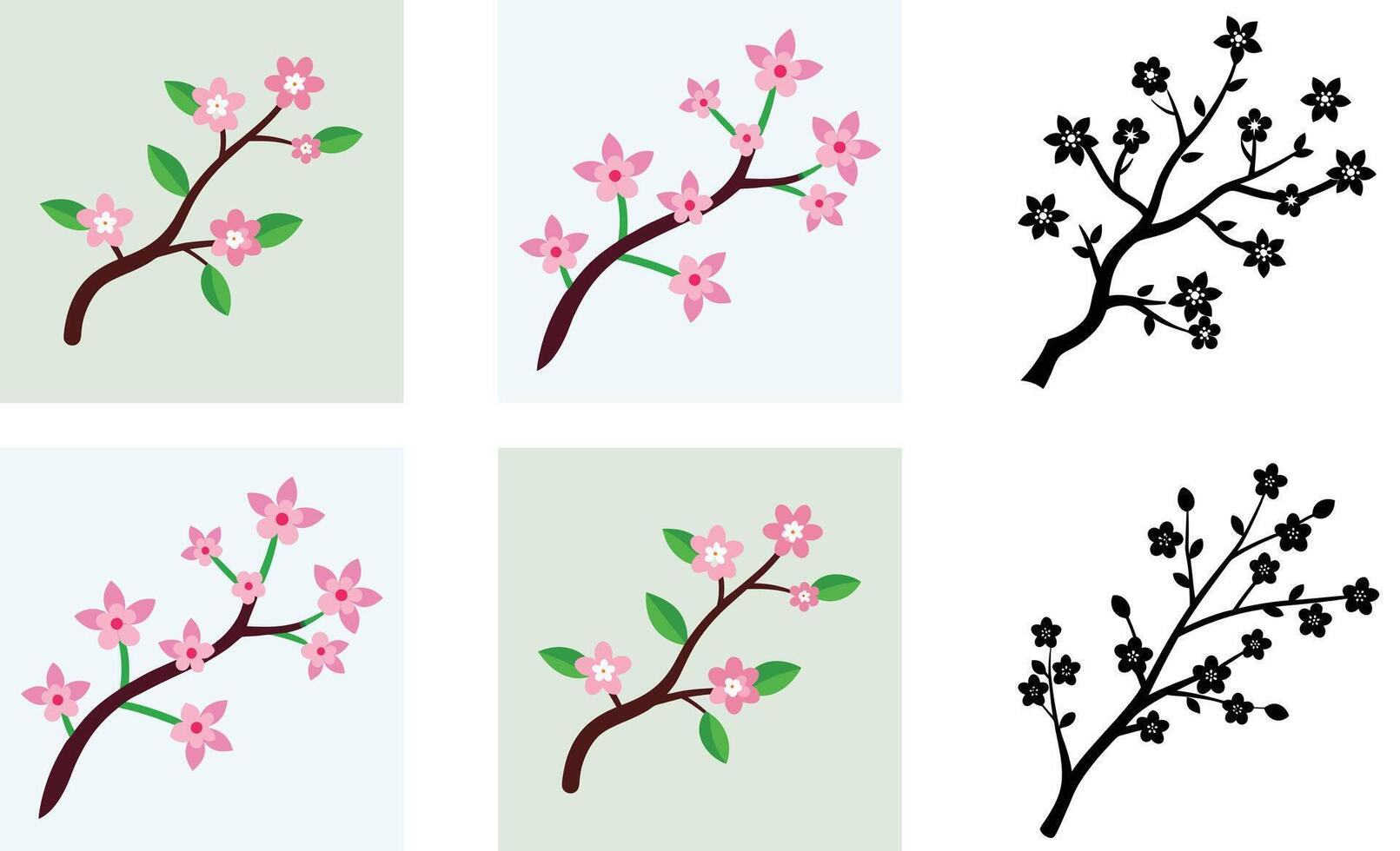 Cherry blossom branch, cherry blossom tree. Cherry Blossom Branch Illustrations vector