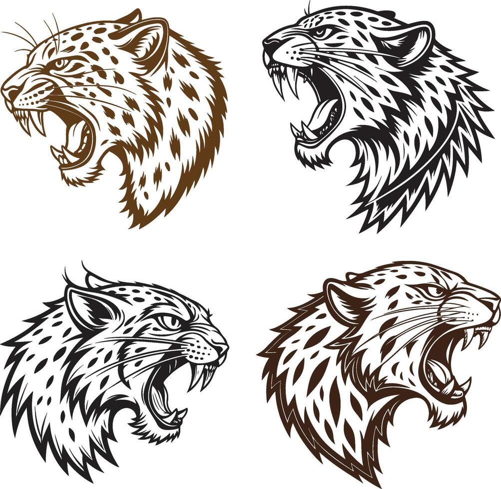 Powerful Leopard Head Logo vector
