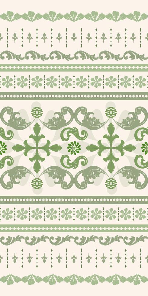 Rich Pattern Border Inspired from Nature Lily Florals Diamonds Leaves stripe Decoration. Luxury Ornate Scroll Fleur de lis Seamless. Lace Print Silk Art for Opulence Design Brocade hand draw textile vector