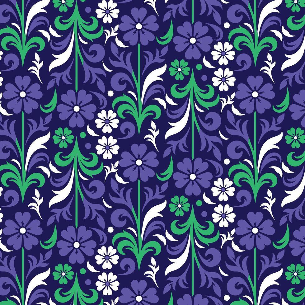 decorative floral seamless pattern with botanical artwork for digital print wallpaper vector