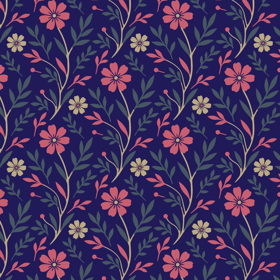 intricate floral seamless print design for wallpaper bedding and textile digital artwork vector