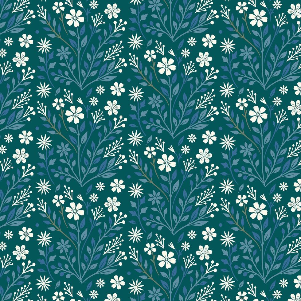 repeat pattern floral digital print design for seamless wallpaper textiles and fashion fabric vector