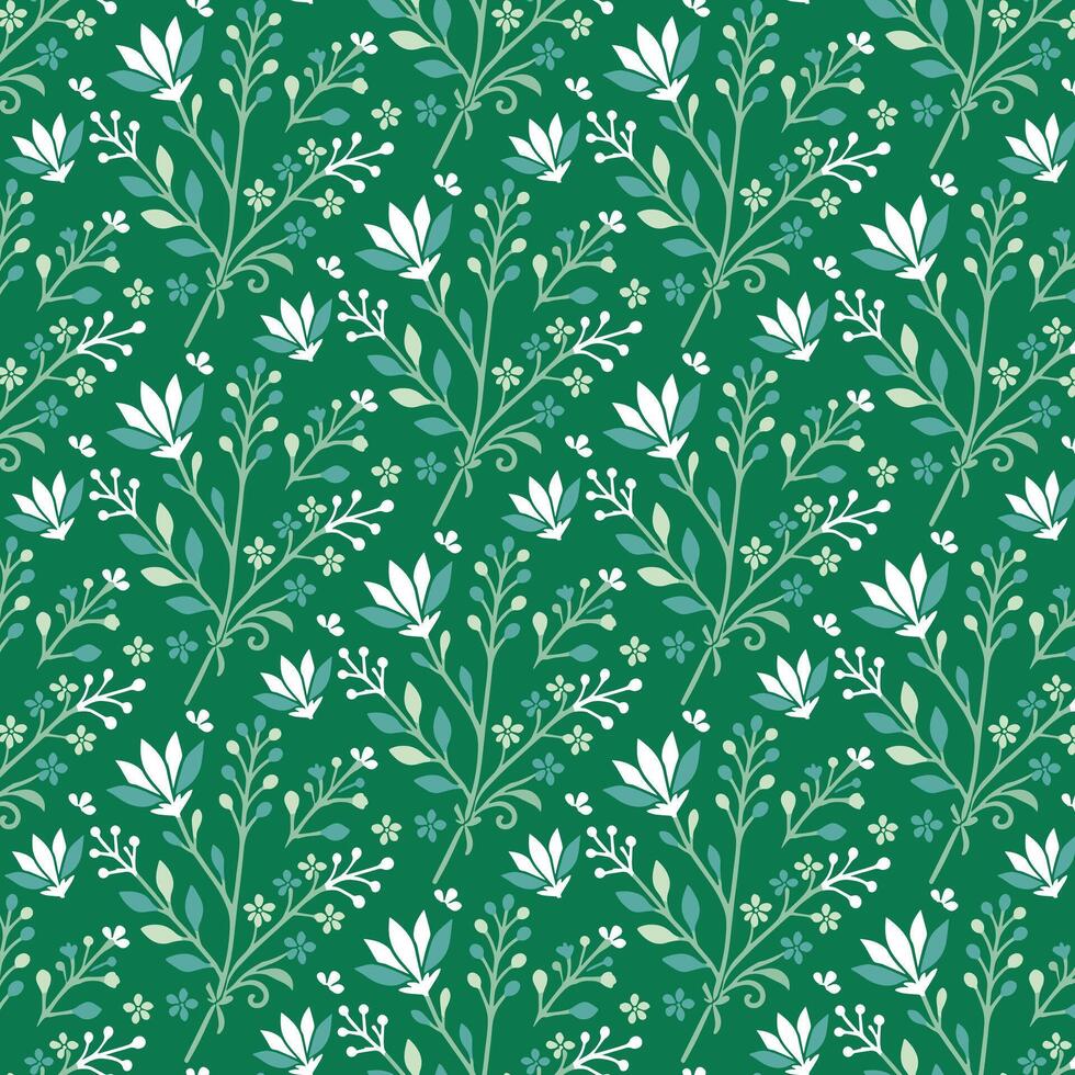 seamless wallpaper design with vintage floral botanical artwork for digital print fabrics vector