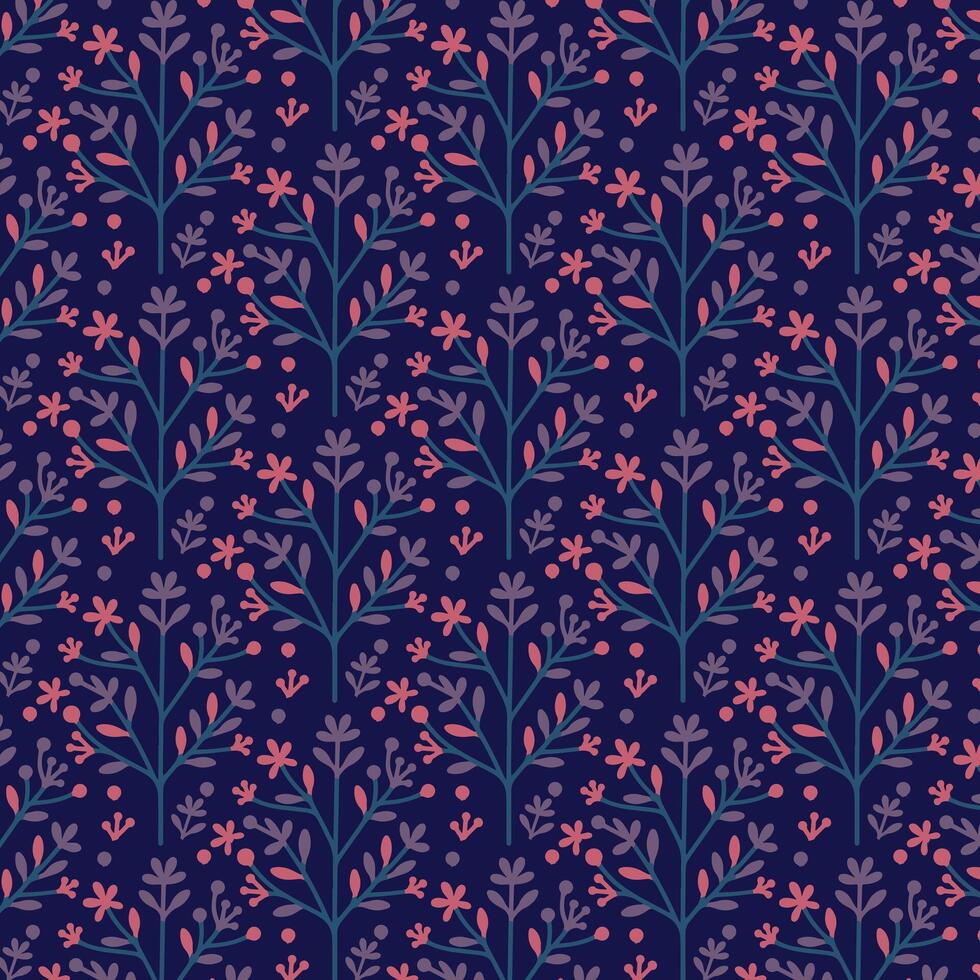 seamless floral pattern with abstract botanical elements for wallpaper fashion and textiles vector