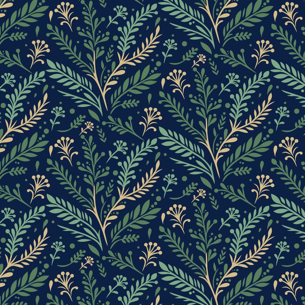 seamless floral artwork pattern with ornamental details for digital print textile and wallpaper vector