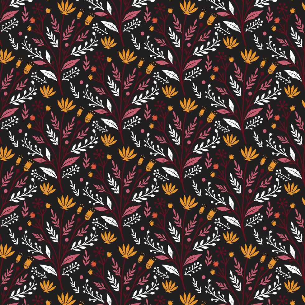 seamless floral print with japanese pattern inspiration for textile wallpaper and fabric art vector