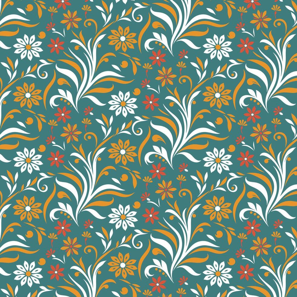 floral seamless digital artwork pattern for fabric wallpaper bedding and textile print design vector