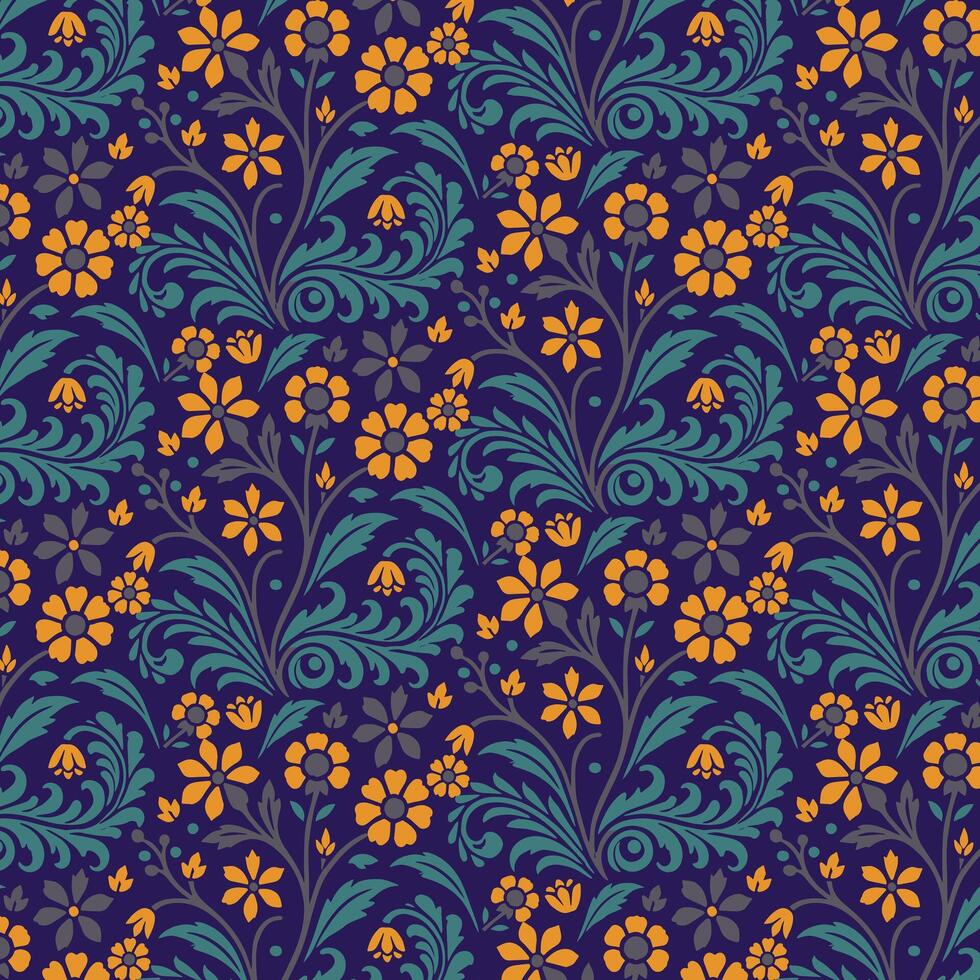 elegant ornamental seamless floral pattern for wallpaper bedding and textile print design vector