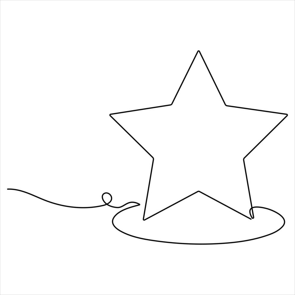Continuous single line art drawing of star One line drawing background Linear star icon illustration vector