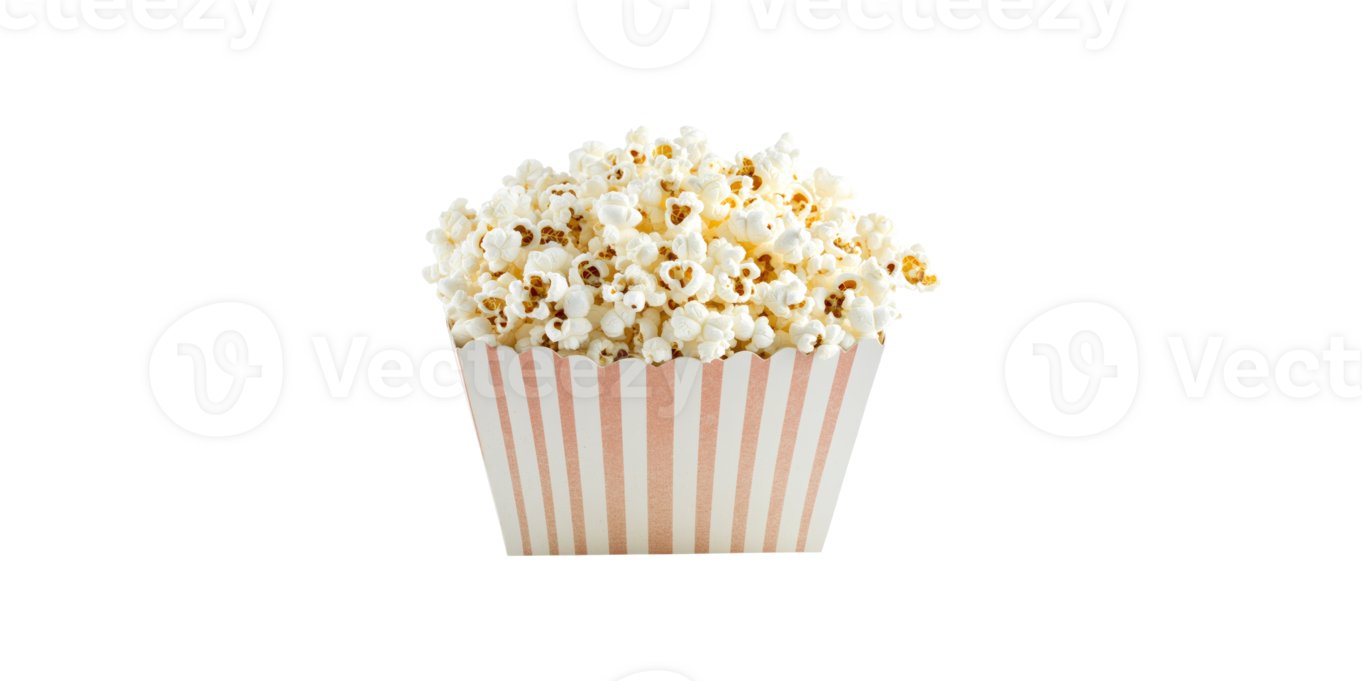 Popcorn in striped box isolated on transparent background png