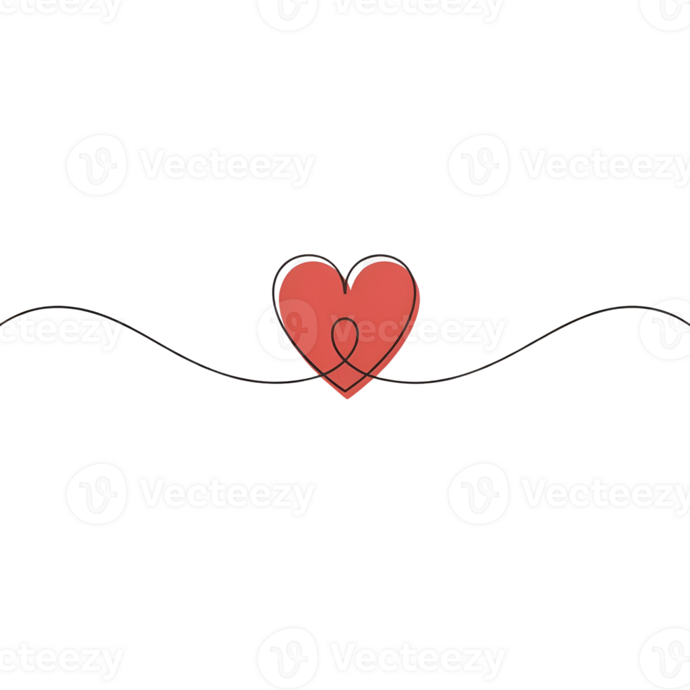 red heart at the center outlined png