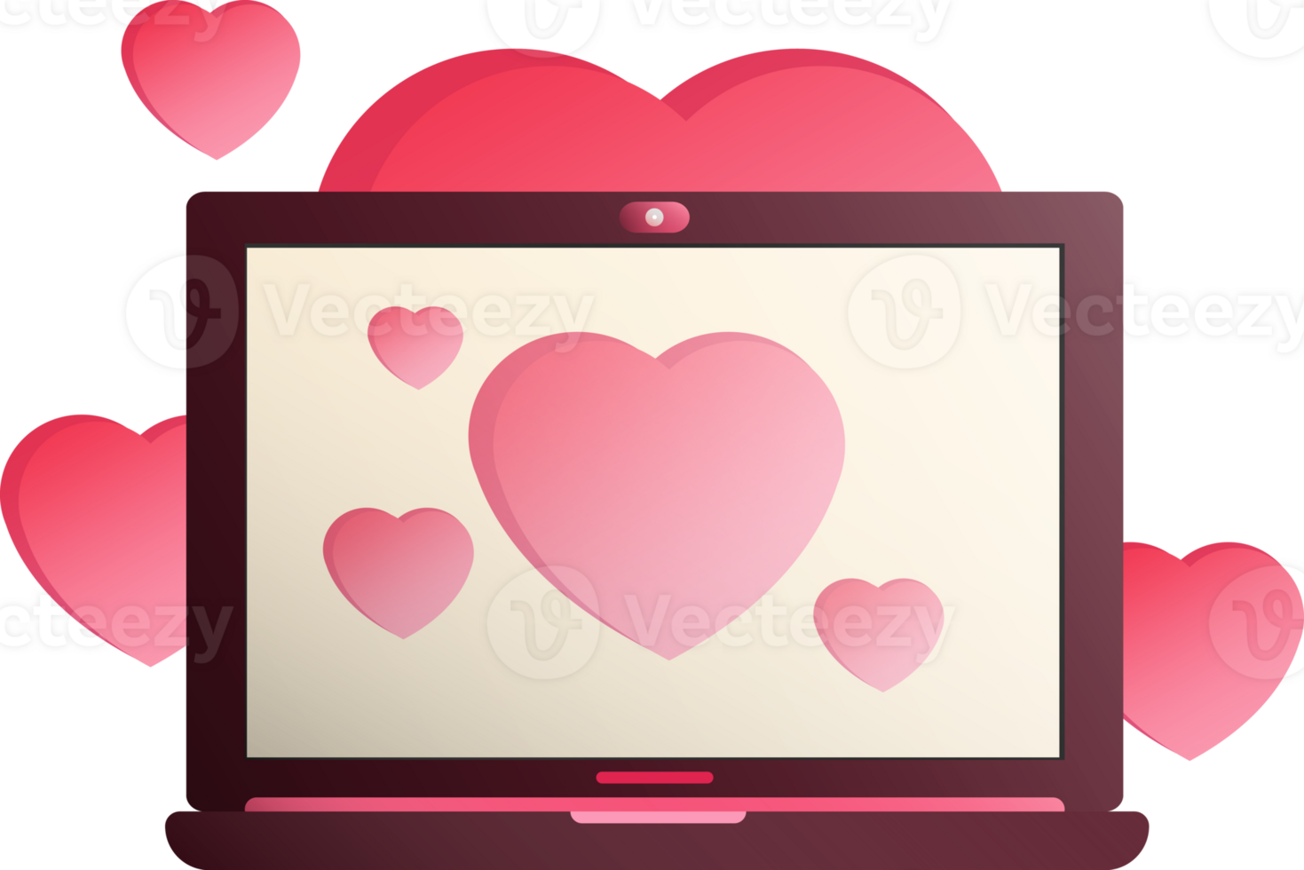 computer with love, pc, laptop png
