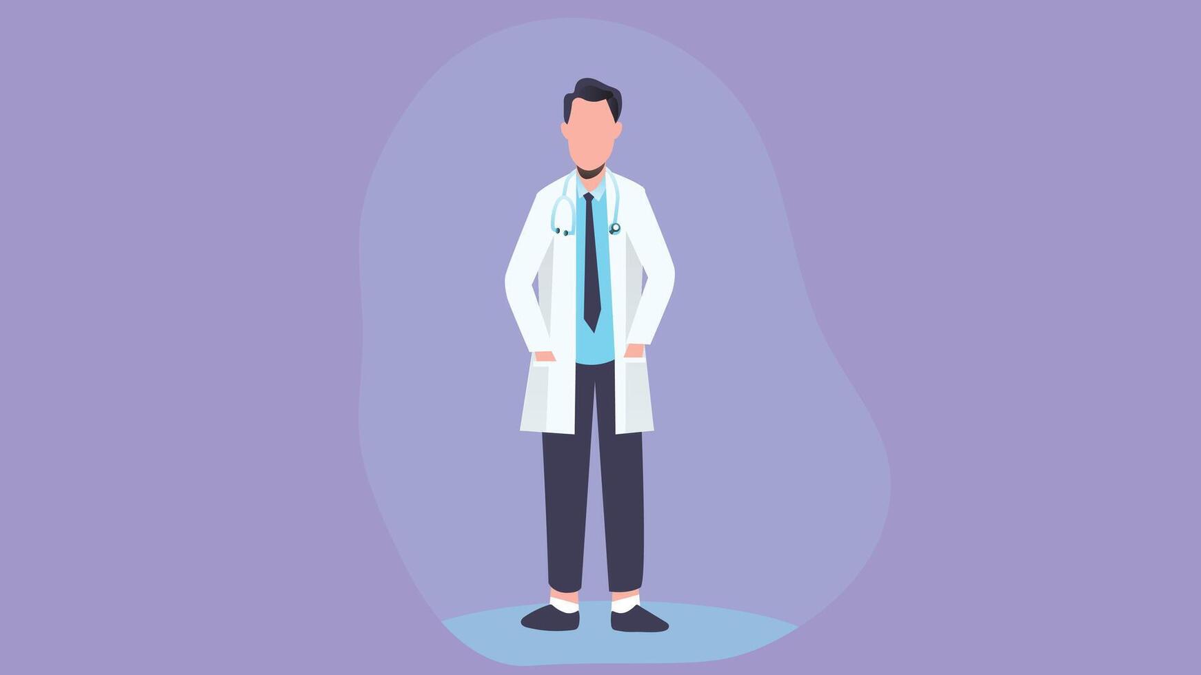 a doctor in a clinic, wearing a uniform and holding a medical board in hand. The doctor is depicted with a professional and caring demeanor vector