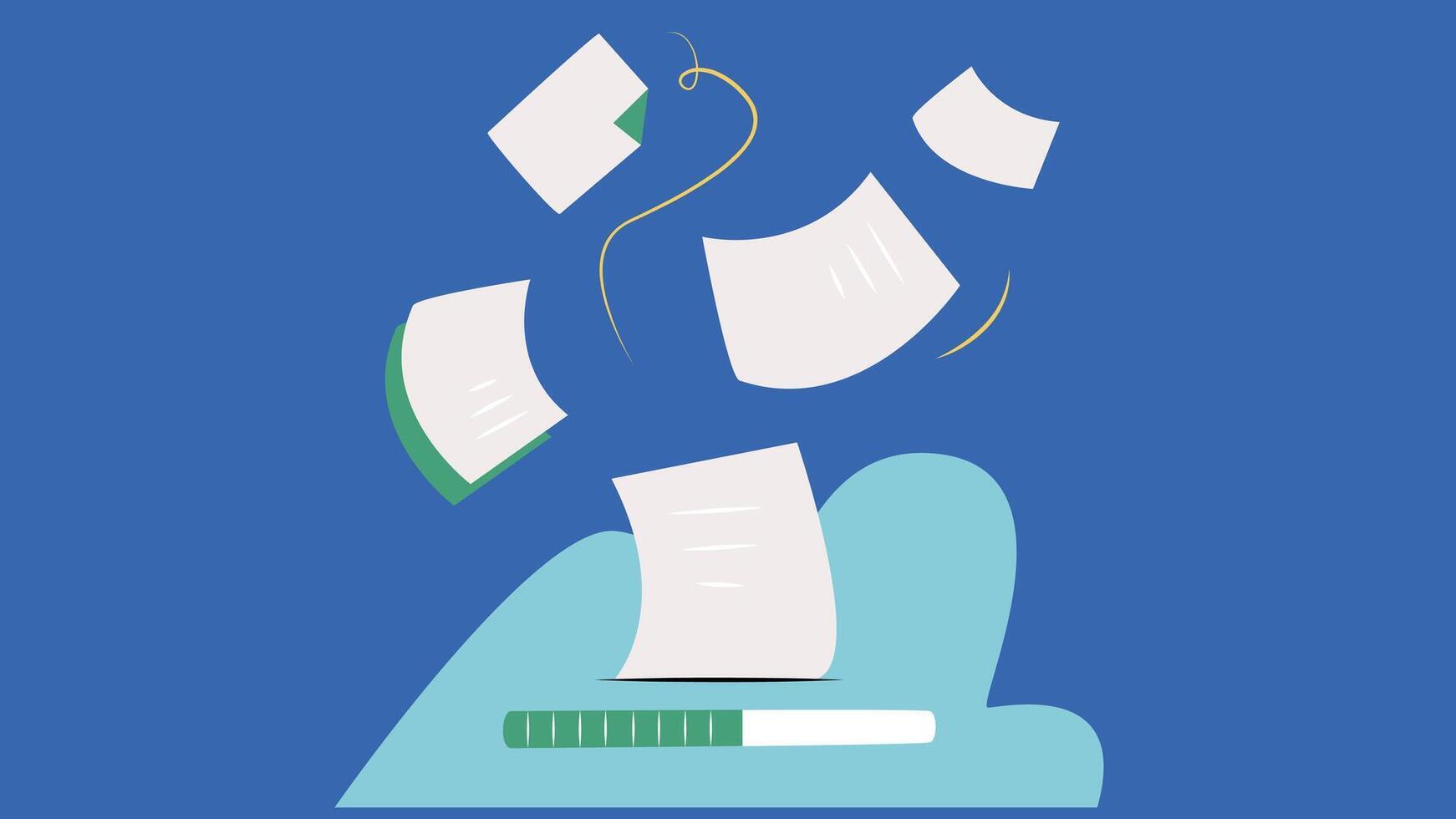 paper flying into the air flat design vector