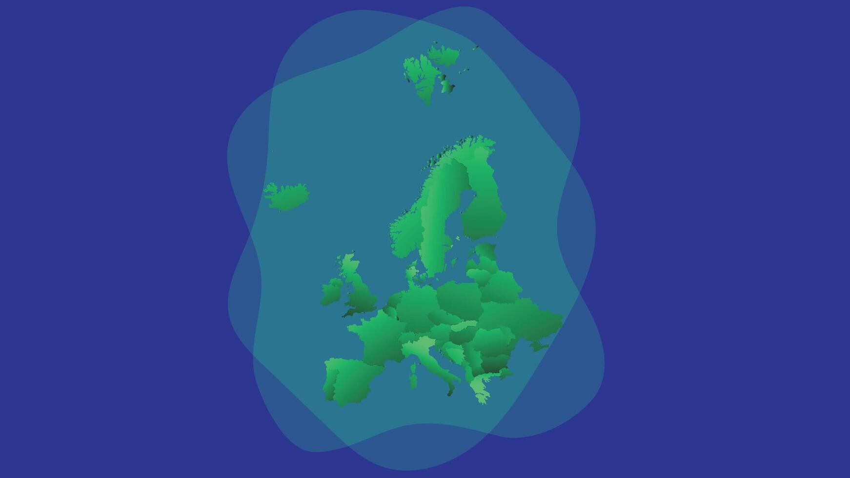 An isolated map of Europe, depicted in a clean, simple design. The map showcases the outline of European countries with clear borders and major geographic features vector