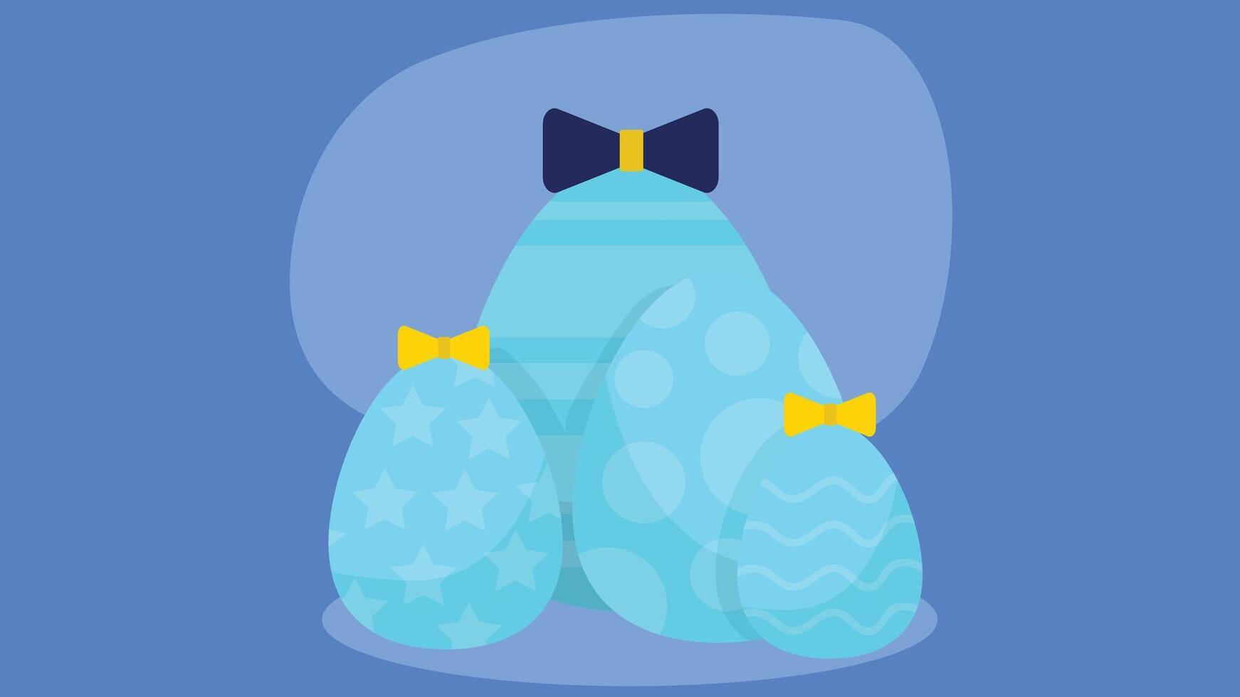 easter egg with rabbit ears on the egg festival flat design vector