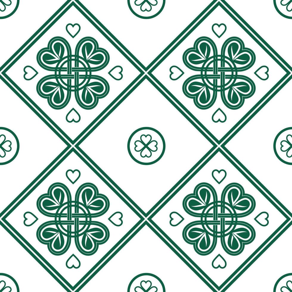 Festive pattern in St. Patrick's Day style with classic symbols. vector