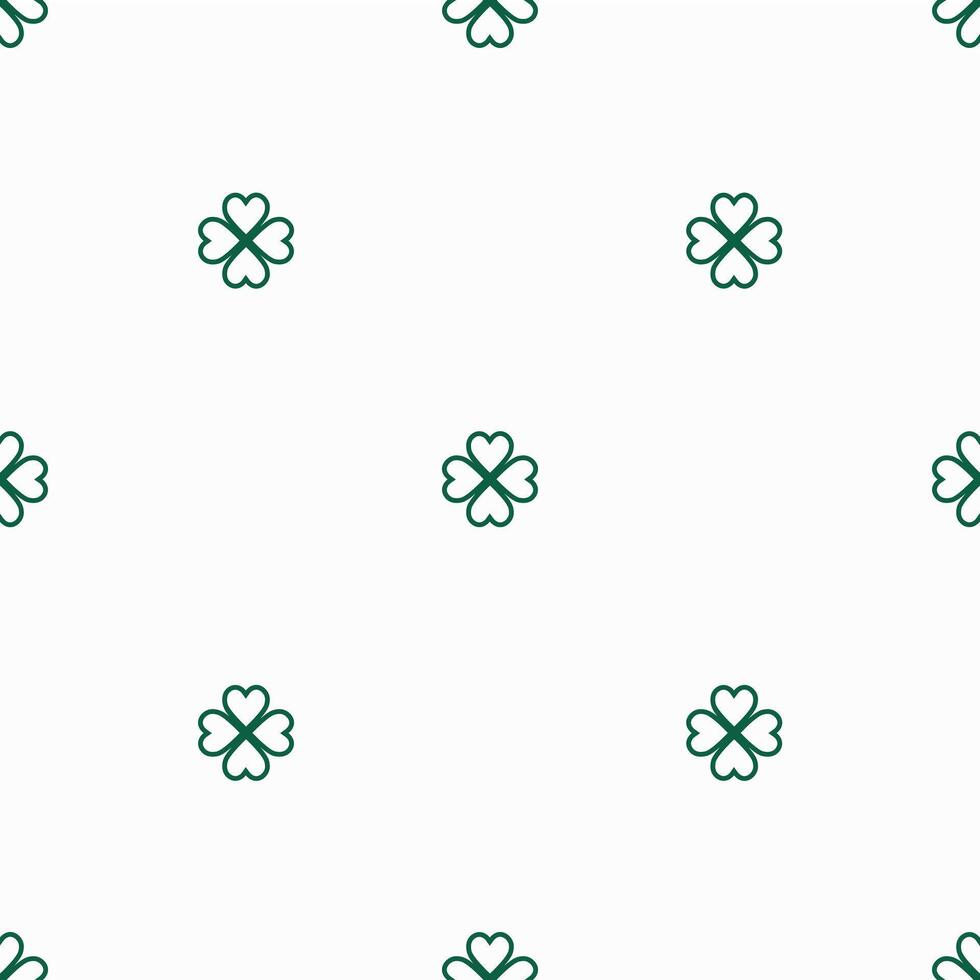 Simple pattern with four-leaf clovers, a symbol of good luck vector