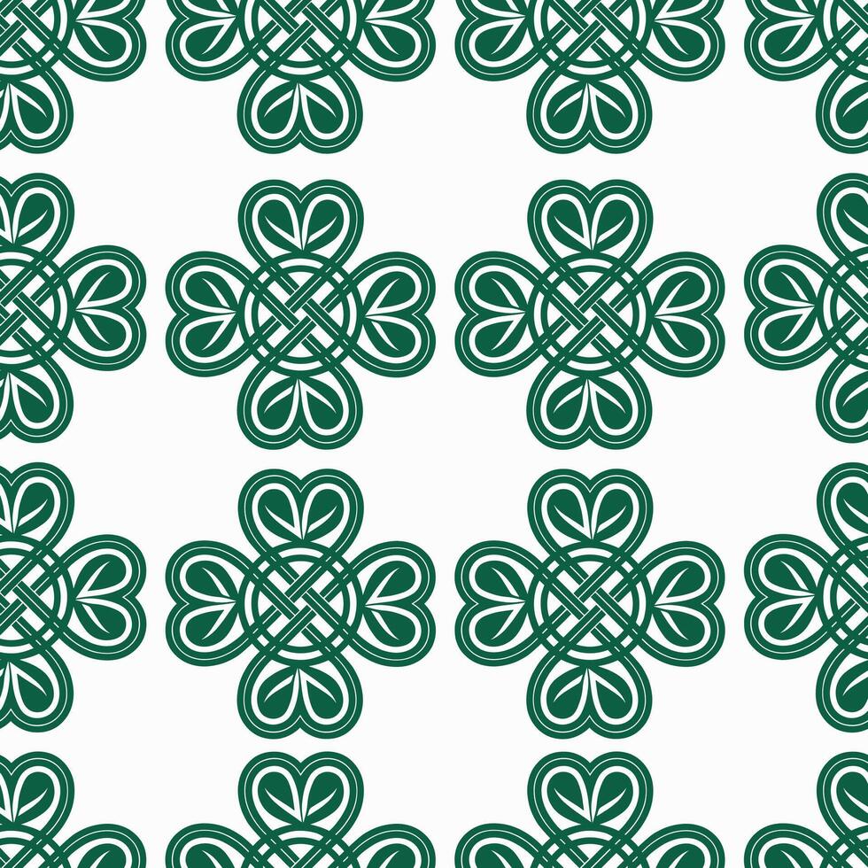 Lucky four-leaf clover ornament in the form of intertwined Celtic knots vector
