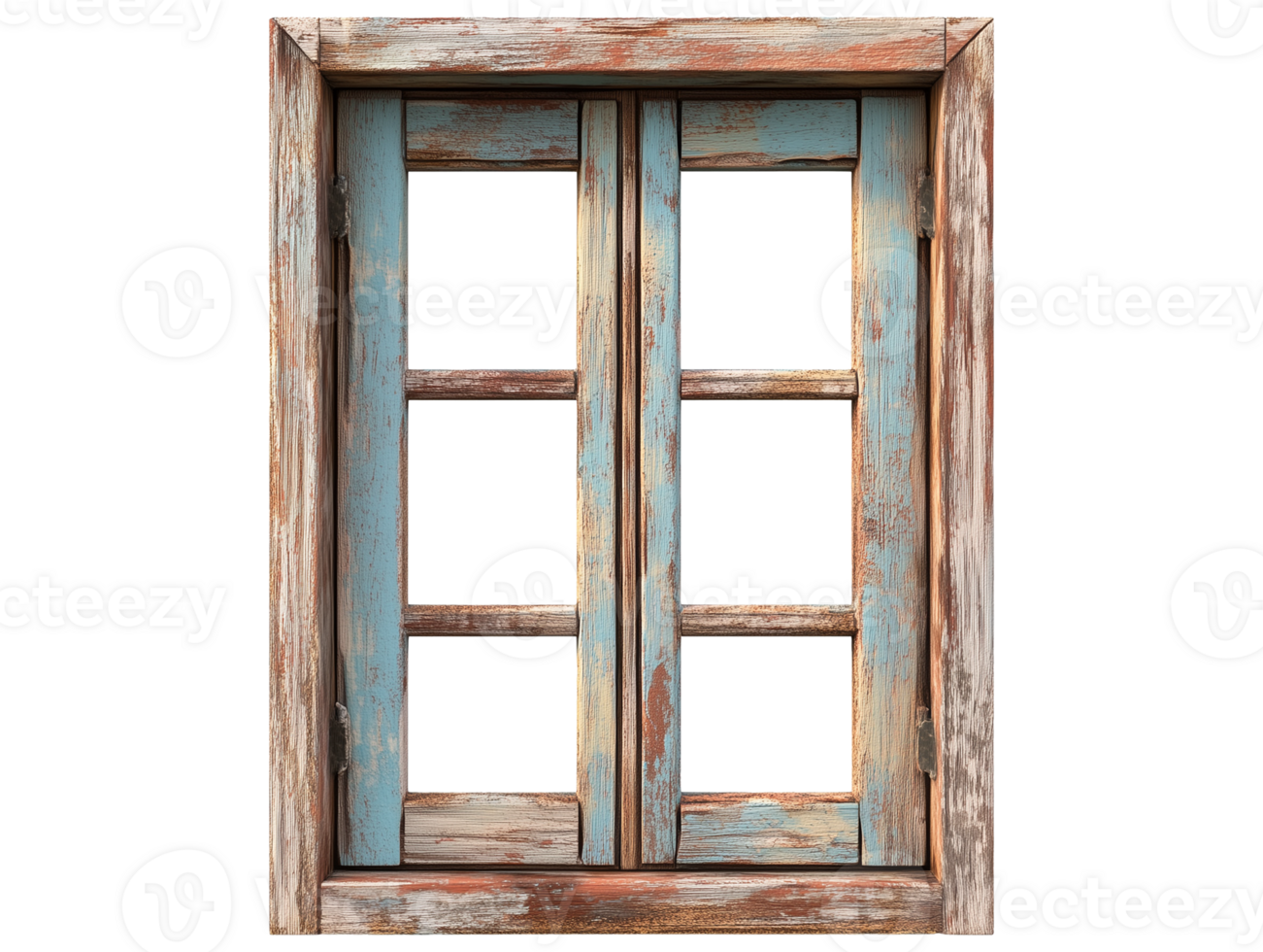 Old window with wooden shutters png