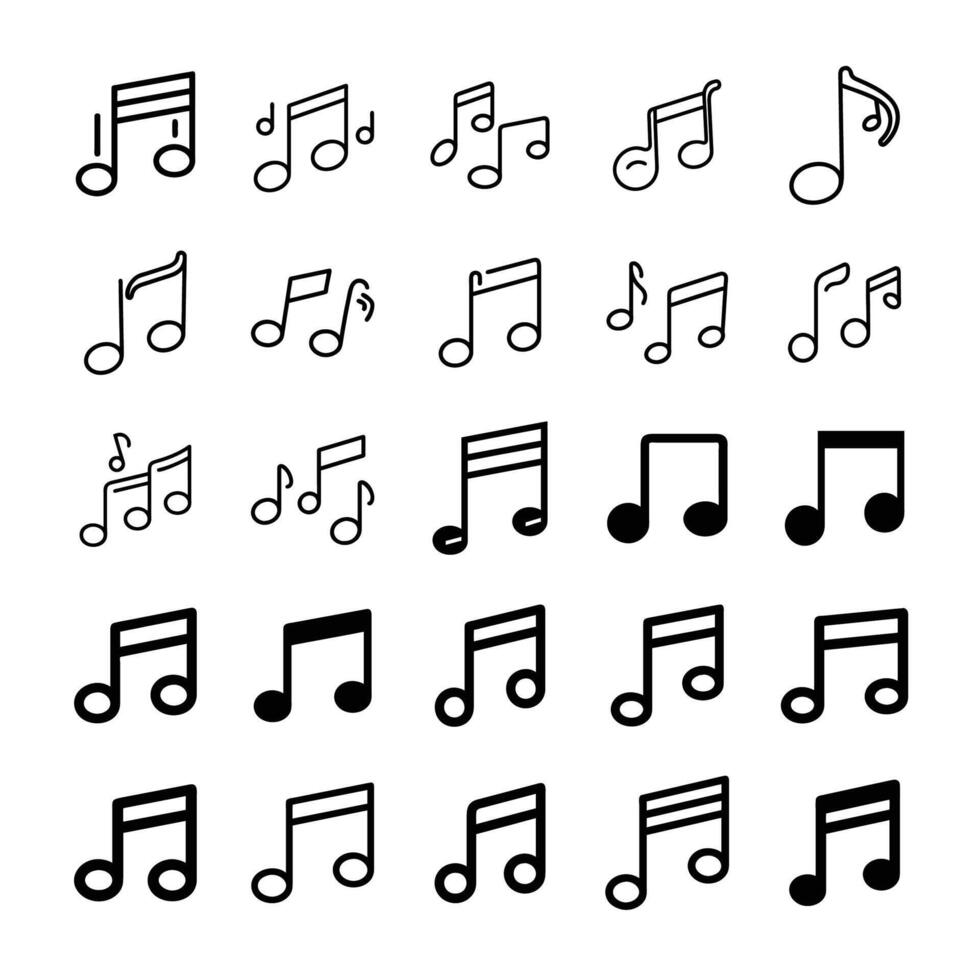 Musical notes icon set vector