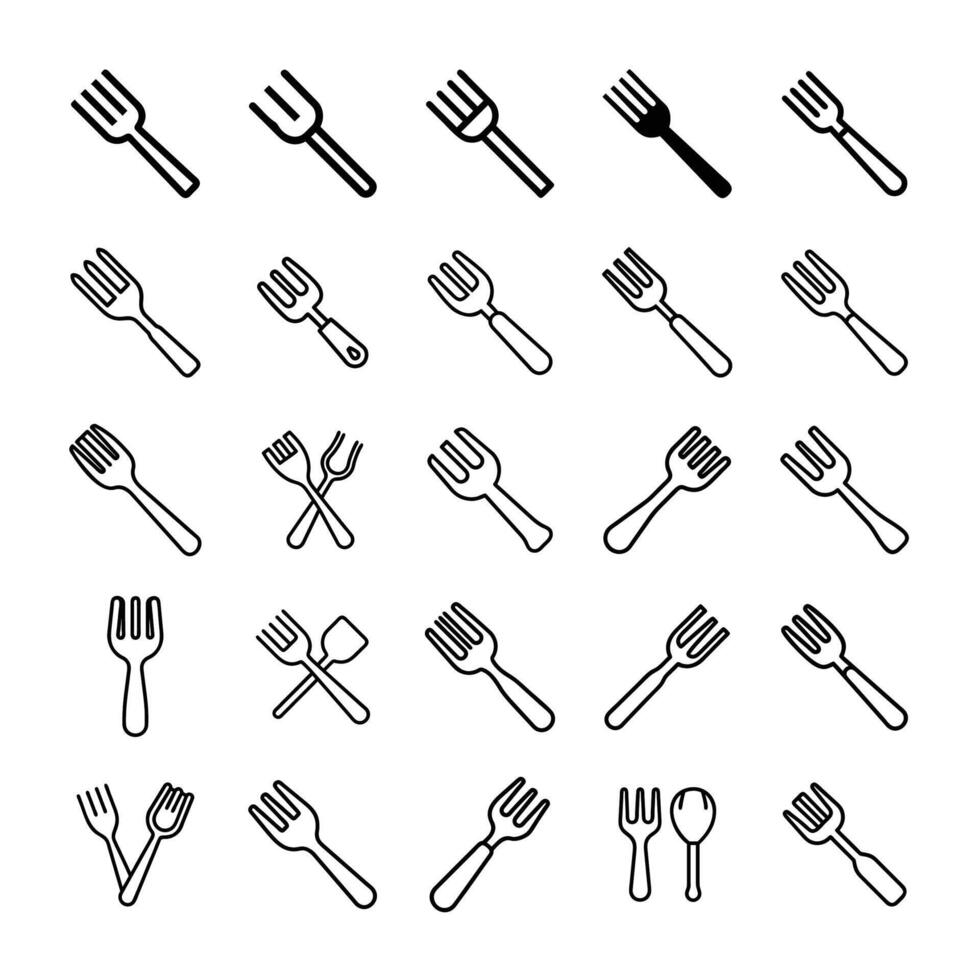 Spoon icon set vector