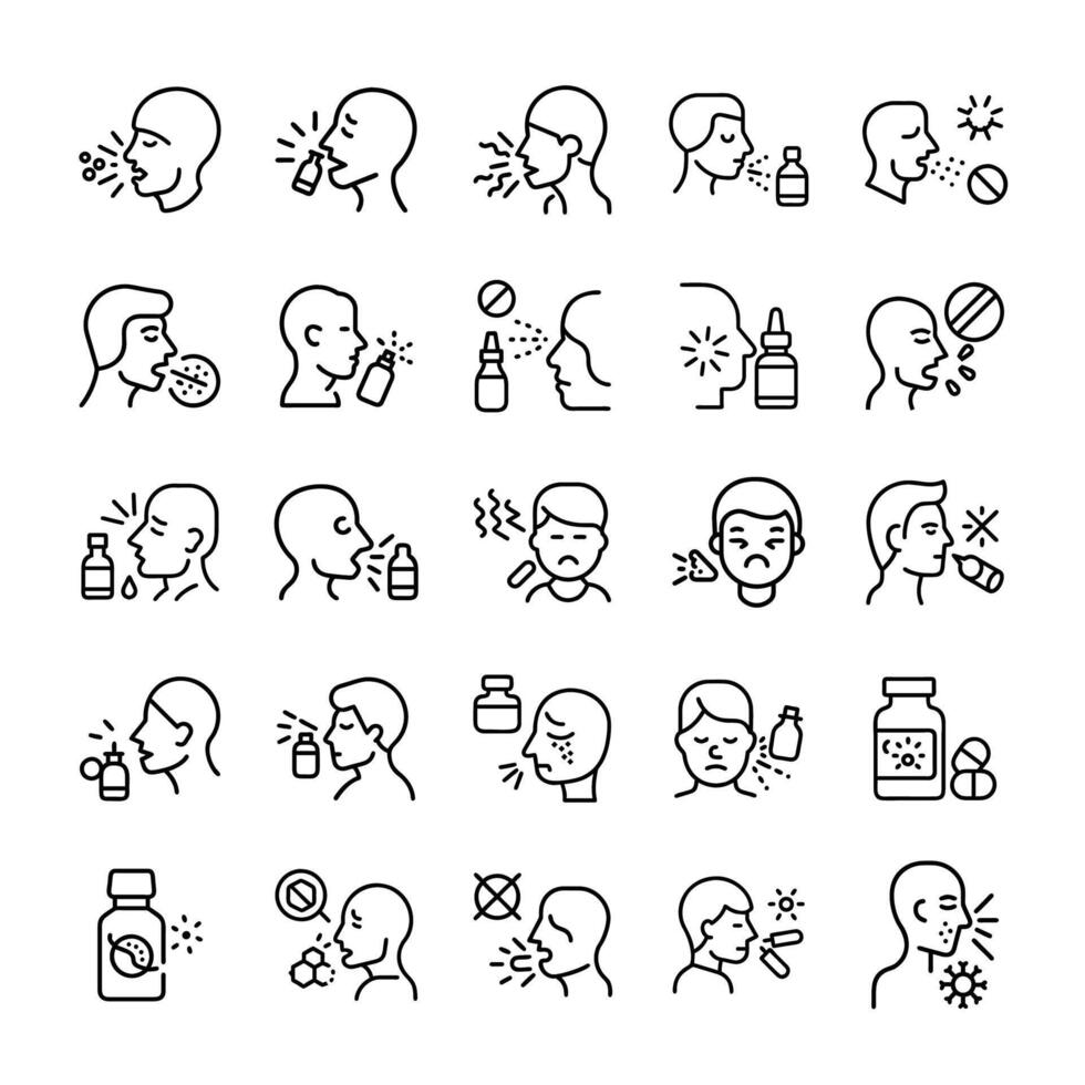 Sickness icon set vector