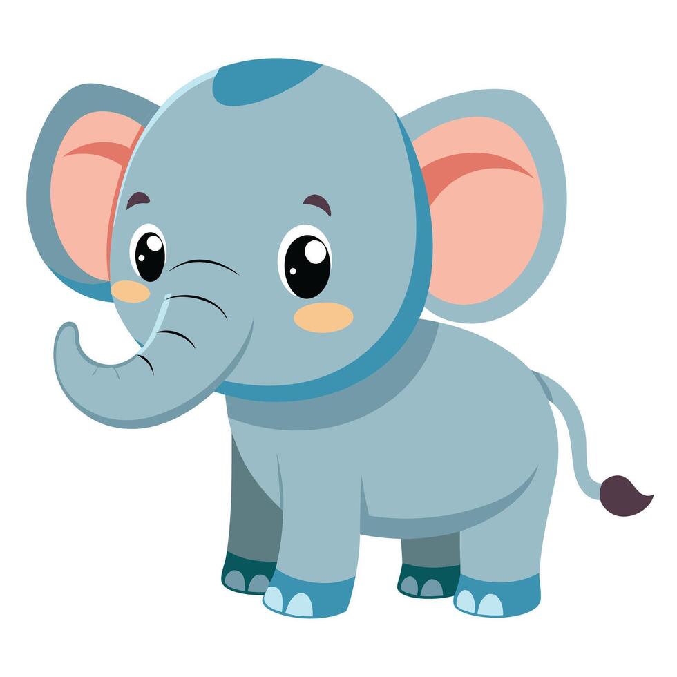 Cute Baby Elephant Standing vector