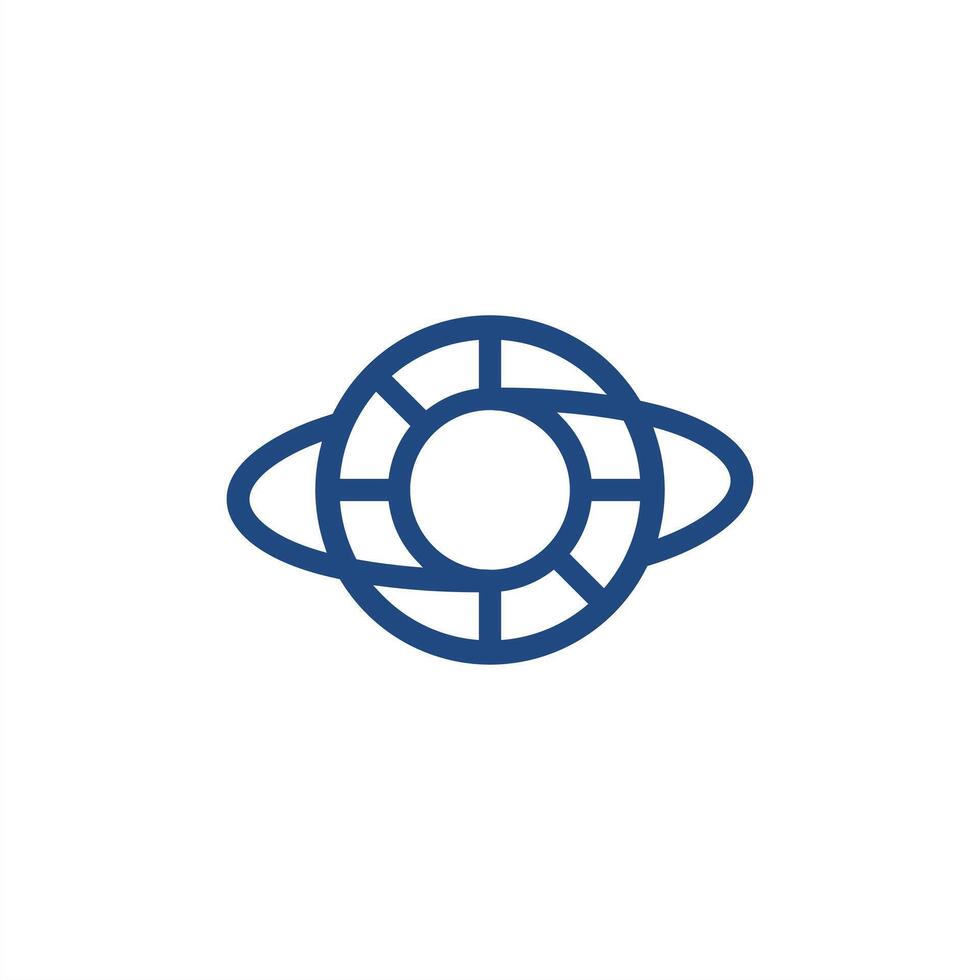sputtered galaxy planet line logo concept editable and color be change vector