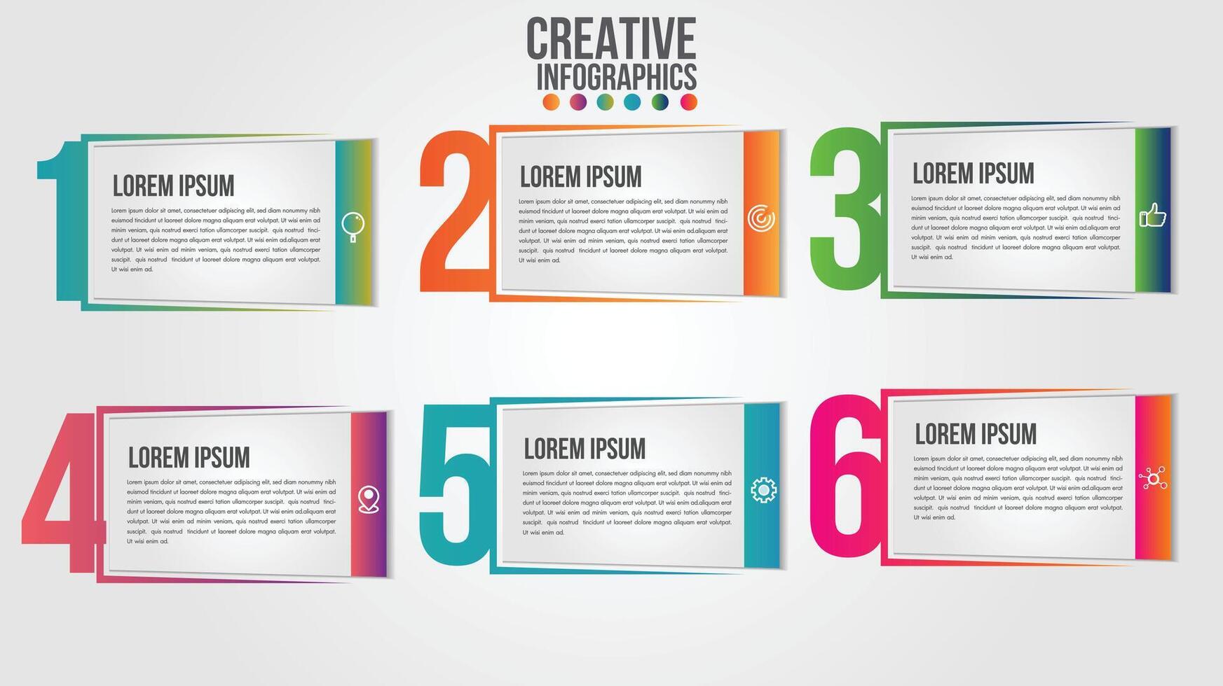 Business Infographic numbers timeline design template with icons and 6 numbers options or steps. vector